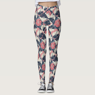 Leggings Patrón de Hibisco Tropical Costero (3)