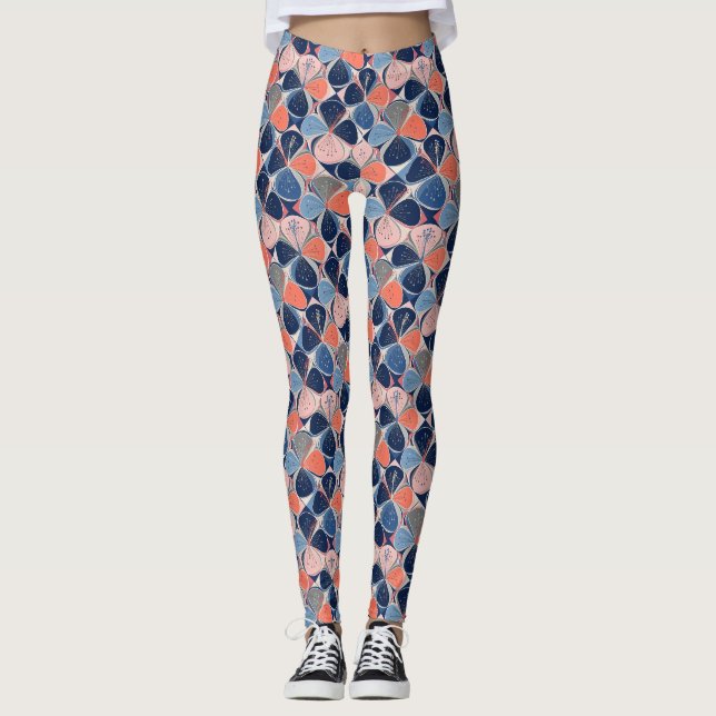Leggings Patrón de Hibisco Tropical Costero (7) (Anverso)