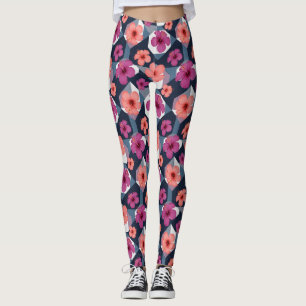 Leggings Patrón de Hibisco Tropical Costero (8)