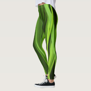 Leggings Patrón de hierba verde