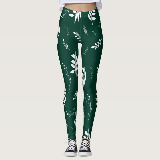 Leggings patrón de hoja (Anverso)