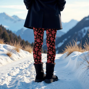 Leggings Patrón de hoja de arce