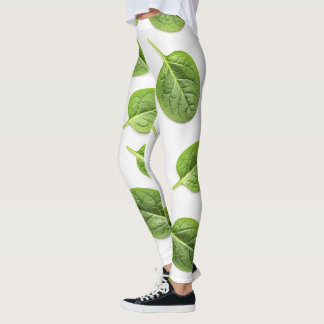 Leggings Patrón de hoja de espinaca orgánica sin soldadura