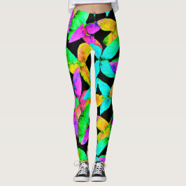 Leggings Patrón de hoja de Neonscape