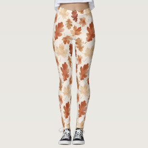 Leggings Patrón de hoja de otoño acogedor