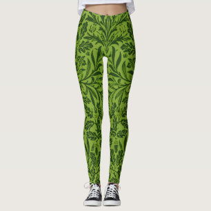 Leggings Patrón de hoja de roble verde sin fisuras de Willi