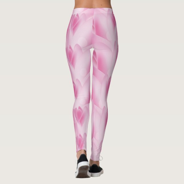 Leggings patrón de hoja, rosa (Reverso)