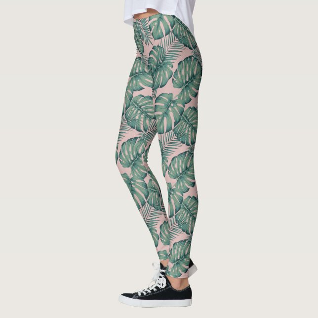 Leggings Patrón de hoja tropical (Izquierda)