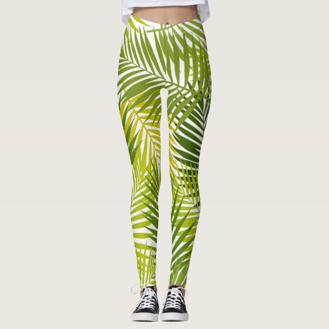 Leggings Patrón de hojas (Anverso)