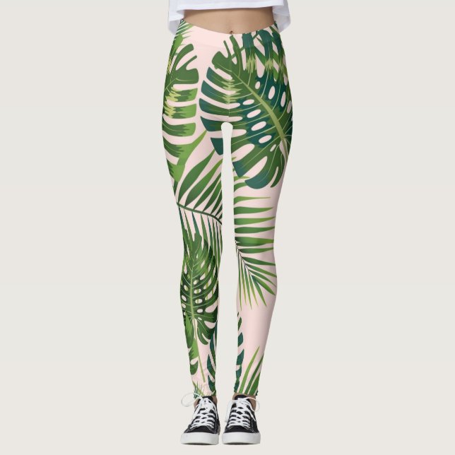 Leggings Patrón de hojas (Anverso)