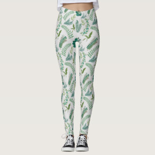 Leggings Patrón de hojas 10.bw OffWhite BG