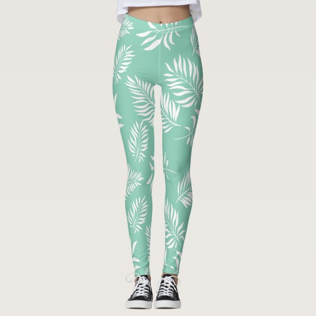Leggings Patrón de hojas 14 (Anverso)