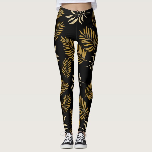 Leggings Patrón de hojas 16 (Anverso)