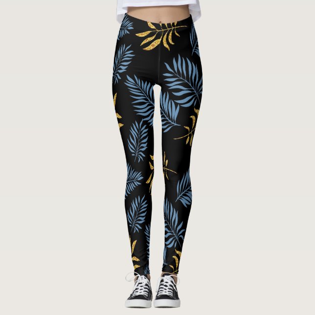 Leggings Patrón de hojas 17 (Anverso)