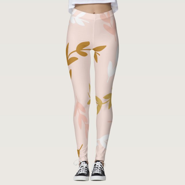 Leggings Patrón de hojas 4 (Anverso)
