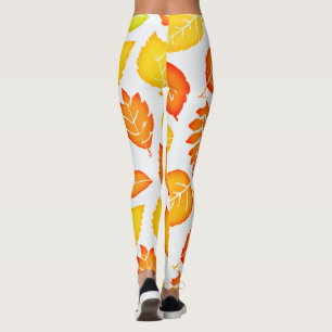 Leggings Patrón de hojas coloridas