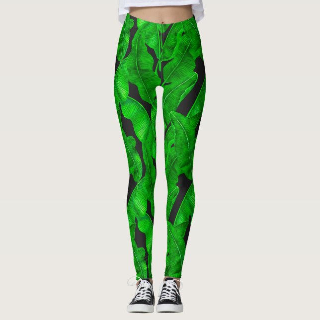 Leggings Patrón de hojas de banano (Anverso)