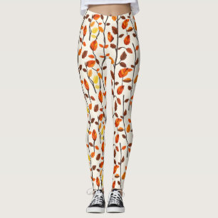 Leggings Patrón de hojas de caída luminosas