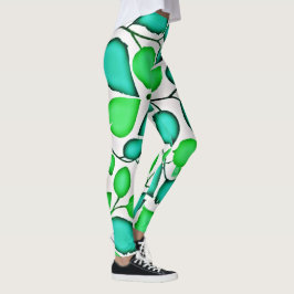 Leggings Patrón de hojas de elegancia Vivid