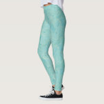 Leggings Patrón de hojas de palmera tropicales de color azu<br><div class="desc">Azul pastel con acentos dorados,  hojas tropicales de palma en un patrón sin fisuras.</div>