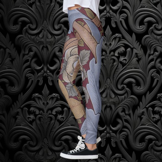 Leggings Patrón de hojas de St. James Acanthus por William  (St. James Acanthus Pattern by William Morris Leggings)