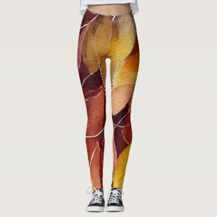 Leggings Patrón de hojas otoñales