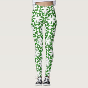 Leggings Patrón De Hojas, Patrón De Hojas, Hojas Verdes