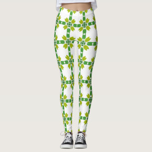 Leggings Patrón de hojas, patrón de hojas, hojas verdes