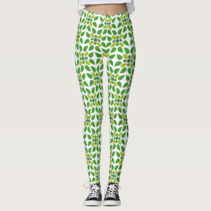 Leggings Patrón De Hojas, Patrón De Hojas, Hojas Verdes