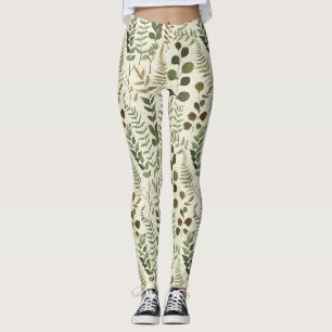 Leggings Patrón de Hojas Prensadas Botánicas – Estampa de H