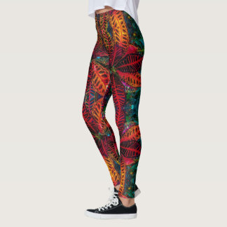 Leggings Patrón de hojas silvestres