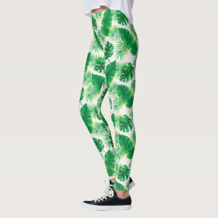 Leggings Patrón de hojas tropicales