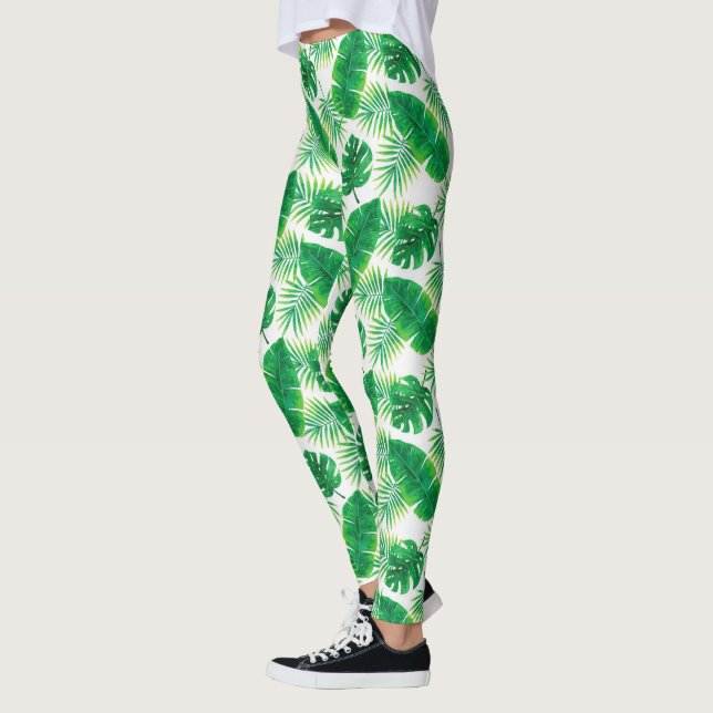 Leggings Patrón de hojas tropicales (Izquierda)