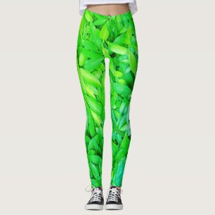 Leggings Patrón de hojas verdes frondosas - Naturaleza Botá