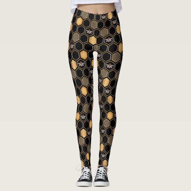 Leggings Patrón de honeycomb (Anverso)