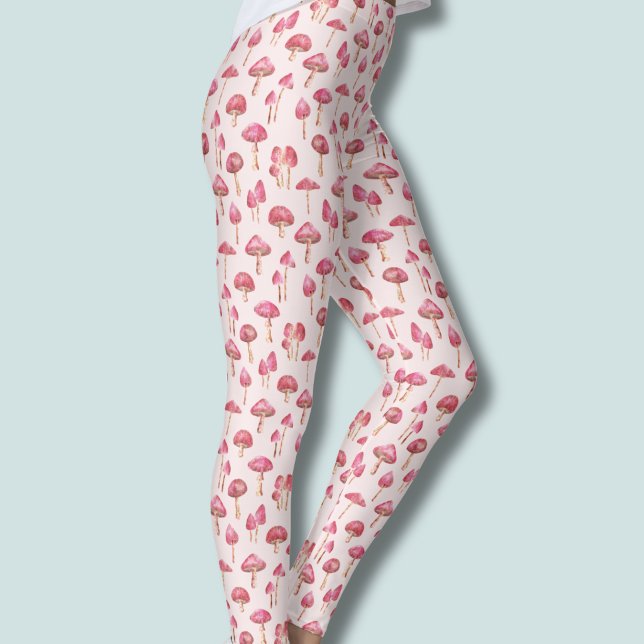 Leggings Patrón de hongo rosa (pink mushroom pattern leggings)