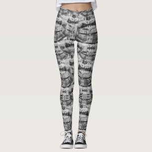 Leggings patrón de horror negro y blanco