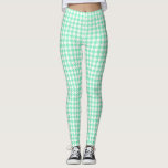 Leggings Patrón de Houndstap Mint.<br><div class="desc">Patrón de tela verde,  elegante y clásico,  con un patrón de pepita/gallo en combinación de menta y color blanco. Patrón de pepita con patas pardas Leggings</div>