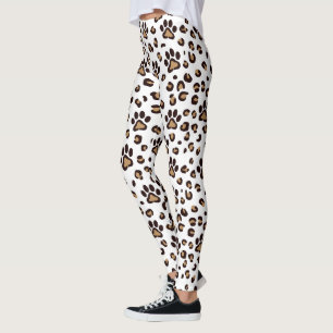 Leggings Patrón de huella de pata de leopardo Animal