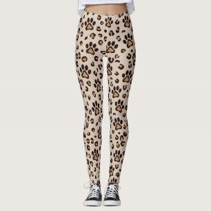 Leggings Patrón de huella de pata de leopardo Animal