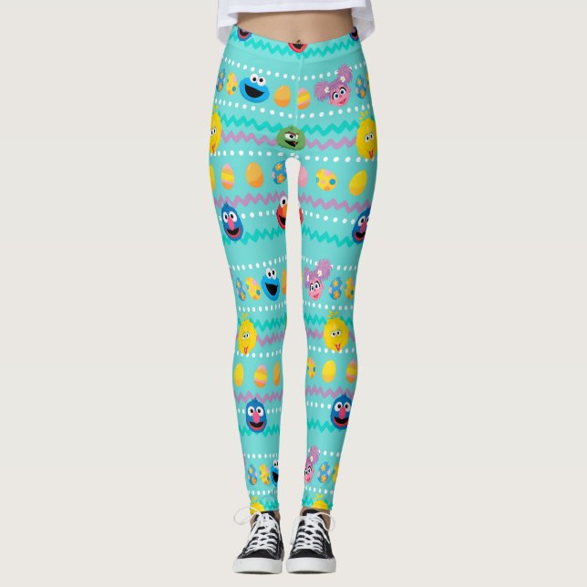 Leggings Patrón de Huevo de Pascua de Plaza Sésamo (Anverso)
