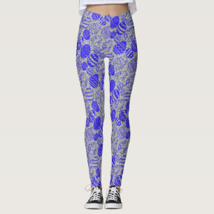 Leggings Patrón de huevos de Pascua 01.b Fondo Gris Claro