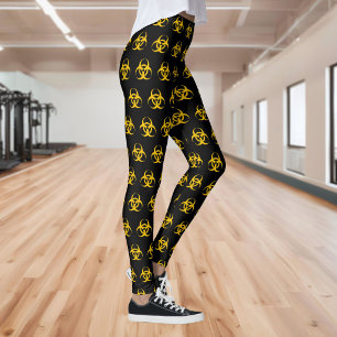 Leggings Patrón de icono de riesgo biológico