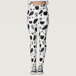 Leggings Patrón de iconos de Halloween negros y grises<br><div class="desc">Celebrar Halloween con esta singular leyenda de Halloween que incluye ilustraciones de gatos,  fantasmas,  huesos,  ataúdes y otros íconos.</div>