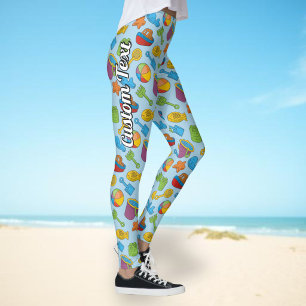 Leggings Patrón de iconos de juguetes de playa