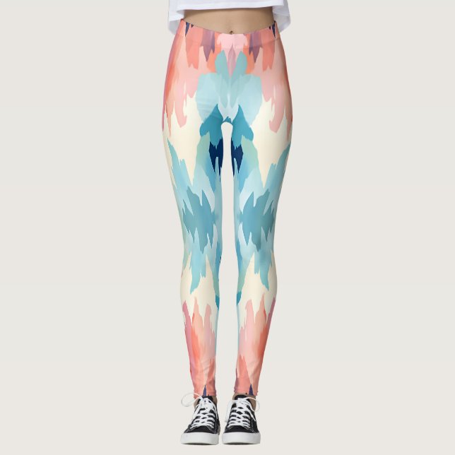 Leggings Patrón de Ikat de Pastel Ombre (Anverso)