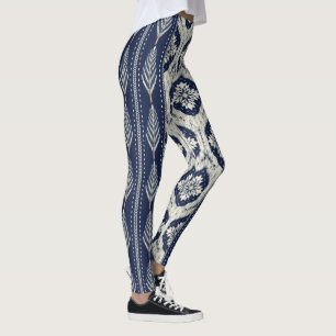 Leggings Patrón de Ikat Floral Paisley