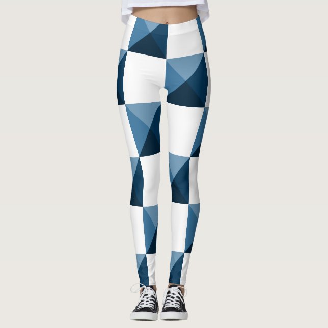 Leggings Patrón de iluminación 3D azul Snorkel (Anverso)