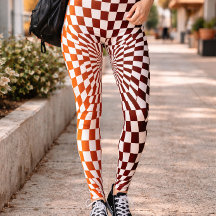 Patrón de ilusión de cuadros naranja rojo intenso