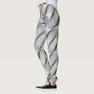 Leggings Patrón de ilusión óptica ondulada Abstracto cont